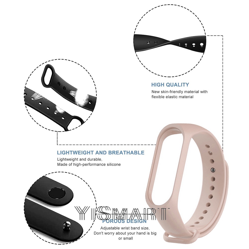 Dây Đeo Thể Thao Bằng Silicone Cho Xiaomi Mi Band 7 Miband 7 6 5 NFC Smart Band 7