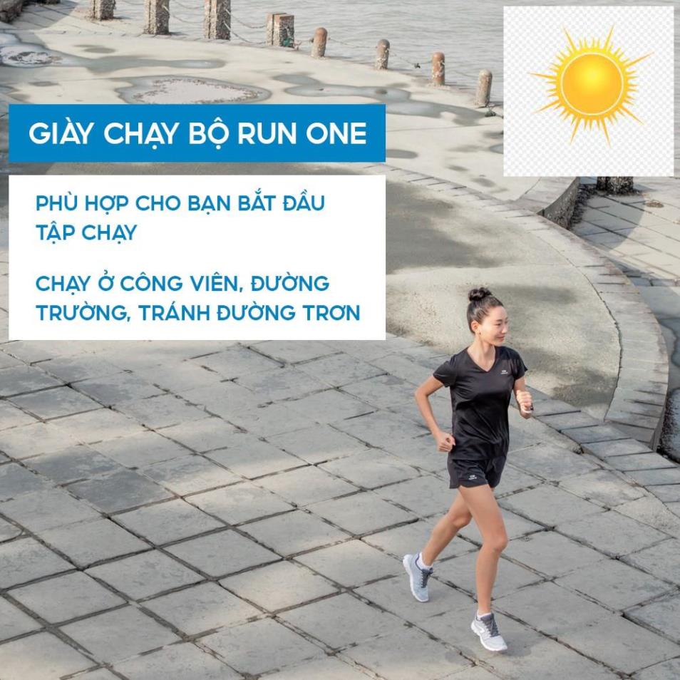 Giày thể thao nữ DECATHLON Kalenji Run One siêu nhẹ dùng cho chạy bộ - Xám