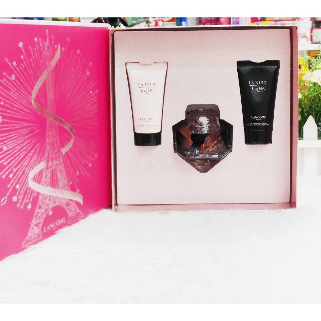 SET NƯỚC HOA LA NUIT TRESOR LANCOME NƯỚC HOA 50 ML + sữa dưỡng thể 50ml + sữa tắm 50ml