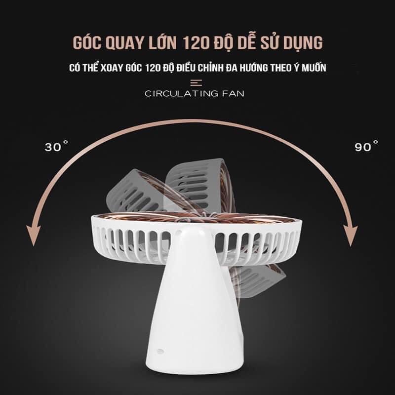 Quạt tích điện mini Super Pan lồng quay 360 độ cắm cổng USB 3 tốc độ gió mạnh m