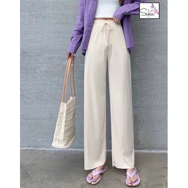 Quần thun suông nữ cọng tăm quảng châu nhiều màu