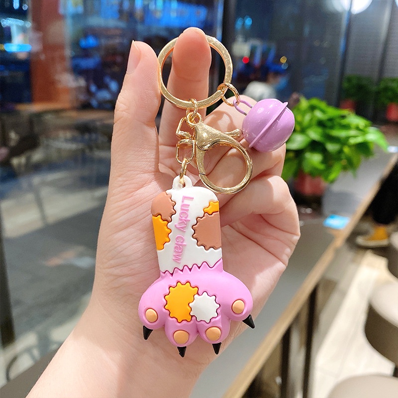 Móc khóa chân mèo với nhiều màu sắc hài hòa độc đáo, móc treo chìa khóa những chú mèo tinh nghịch Hot trend Tik Tok