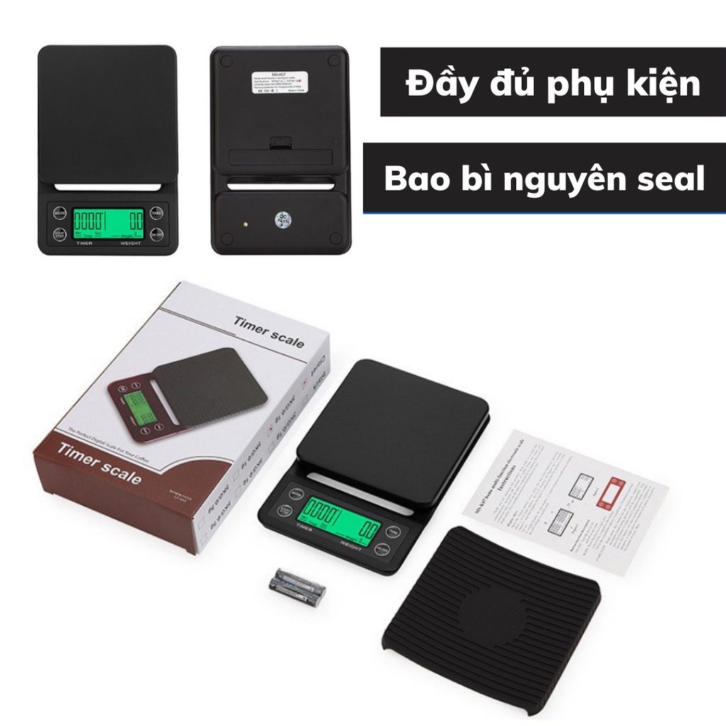 Cân tiểu ly mini pha cà phê nguyên chất định lượng 0,1-3kg cân điện tử làm bánh nhà bếp cafe rang xay