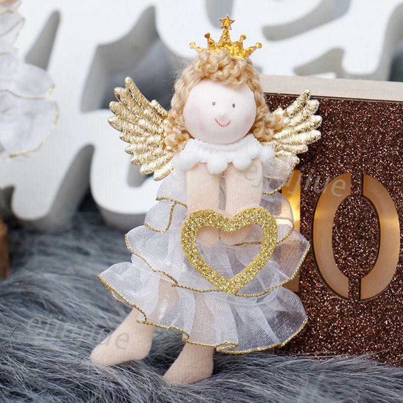 cc Cute Heart Star Christmas Angel Doll Hanging Xmas Tree Ornament Home Decoration