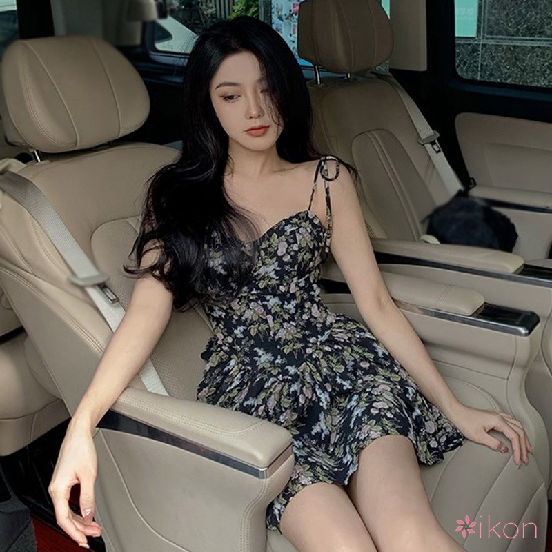 Đầm Dây Họa Tiết Hoa Cổ Điển Dành Cho Nữ