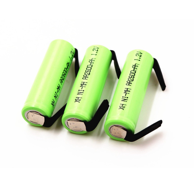 Pin sạc Lithium-Ion cỡ AA dung lượng 2600mAh 1.2V có hàn kết nối niken sẵn 2 đầu viên Pin