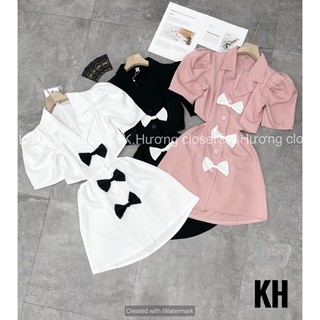 Váy nơ hở lưng kèm ảnh thật 100%