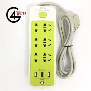 Ổ cắm điện đa năng 16 lỗ xanh có cổng USB tiện dụng