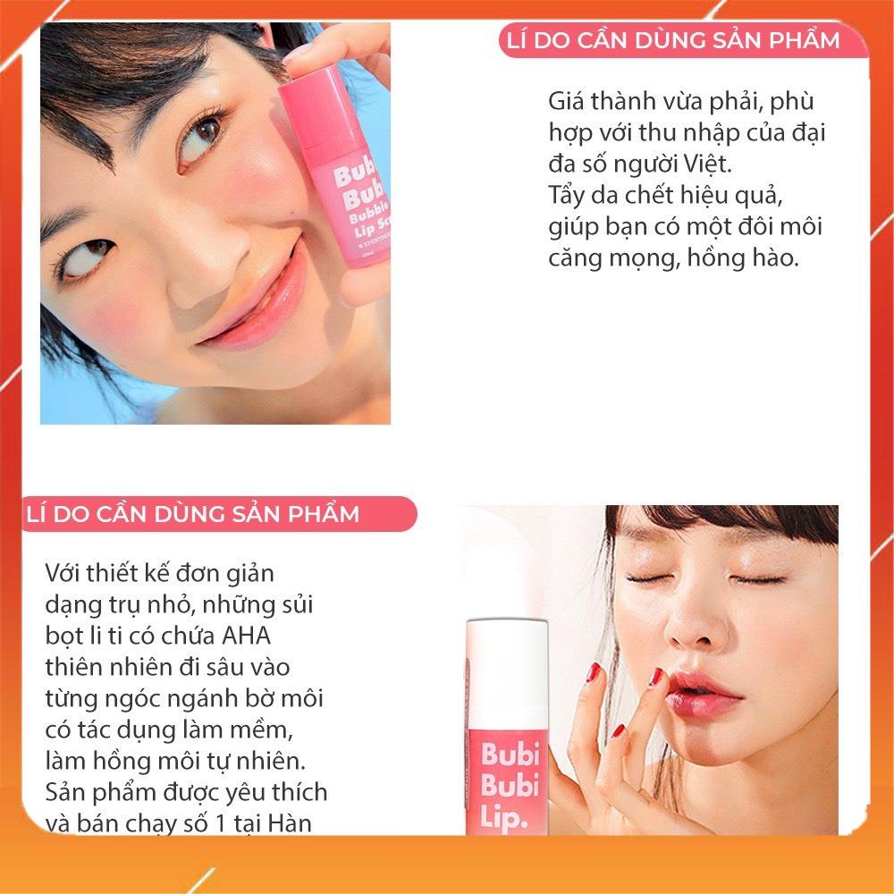 [CHÍNH HÃNG] Tẩy Da Chết Môi Sủi Bọt Bubi Bubi Bubble Lip Scrub (chính hãng)