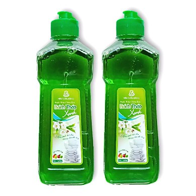Nước rửa chén Bách Thảo Xanh hương trà xanh chiết xuất thiên nhiên không hại da tay - Chai 500g