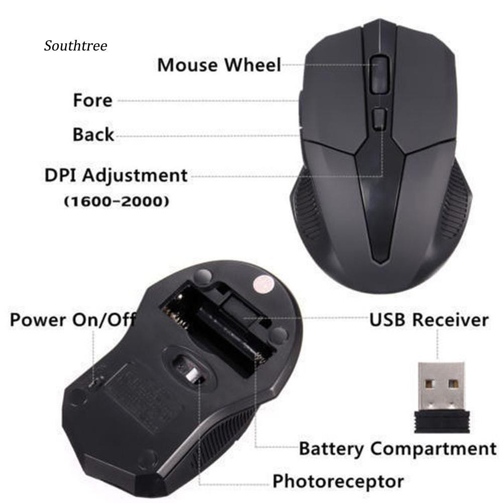 LYY_Portable 2.4GHz Wireless USB Receiver Optical Gaming Mouse Mice for PC Laptop