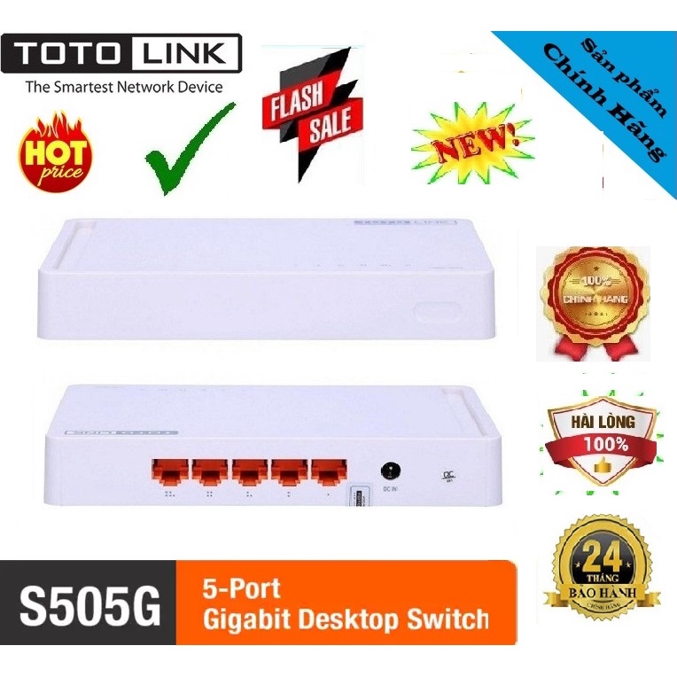 Switch Chia Mạng 5 Cổng Gigabit Totolink S505G