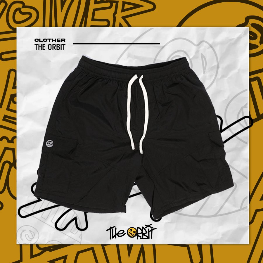 Quần Short Nam Nữ LOGO BLACK NYLON SHORT The ORBIT