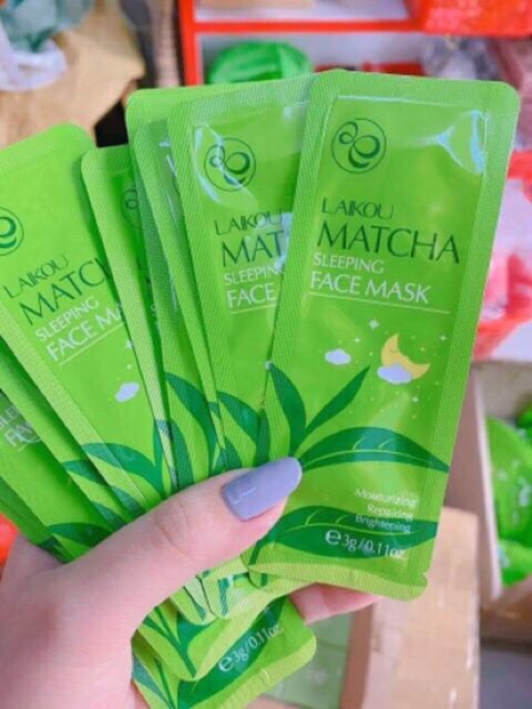 Túi Mặt Nạ Ngủ Trà Xanh ( nhỏ) Matcha Mud Mask Laikou PVN607