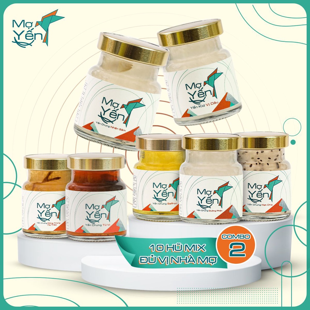 Combo 10 hũ Mix Đủ Vị MỢ YẾN Combo 2, giàu dinh dưỡng, bồi bổ sức khỏe toàn diện 25% Yến thật