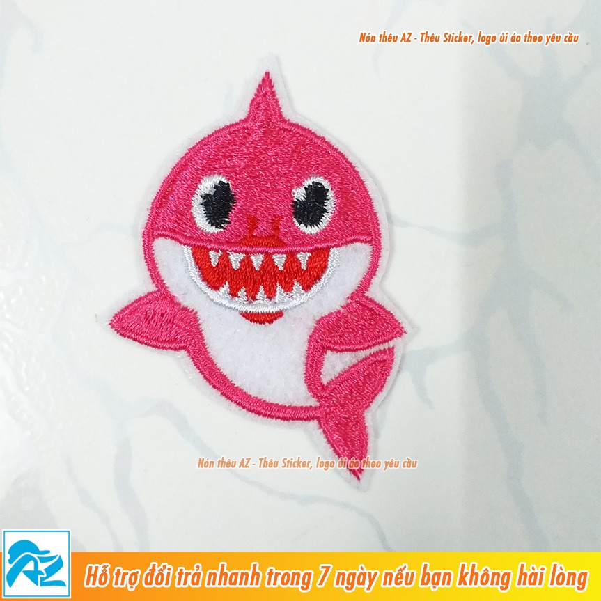 Sticker ủi thêu hình cá mập baby shark - Patch vải ủi áo thun balo S148