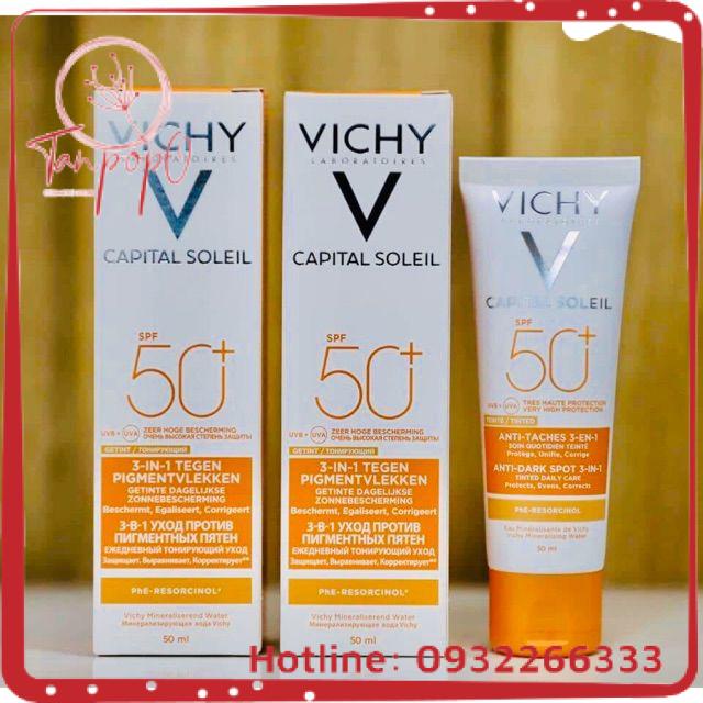 Kem chống nắng Vichy Ideal Soleil 3 in 1 Tinted Anti-Dark Spots Care SPF 50+