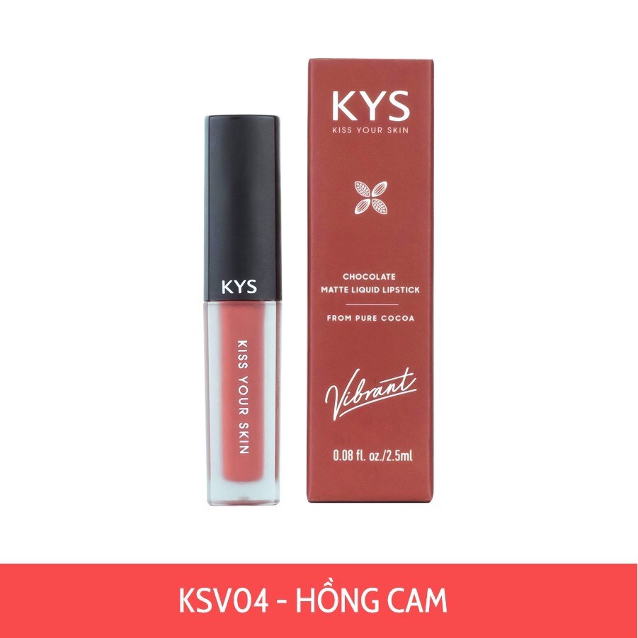 Son Kem Lì Lâu Trôi chocolate KYS (Hồng cam-phiên bản giới hạn) 2,5g