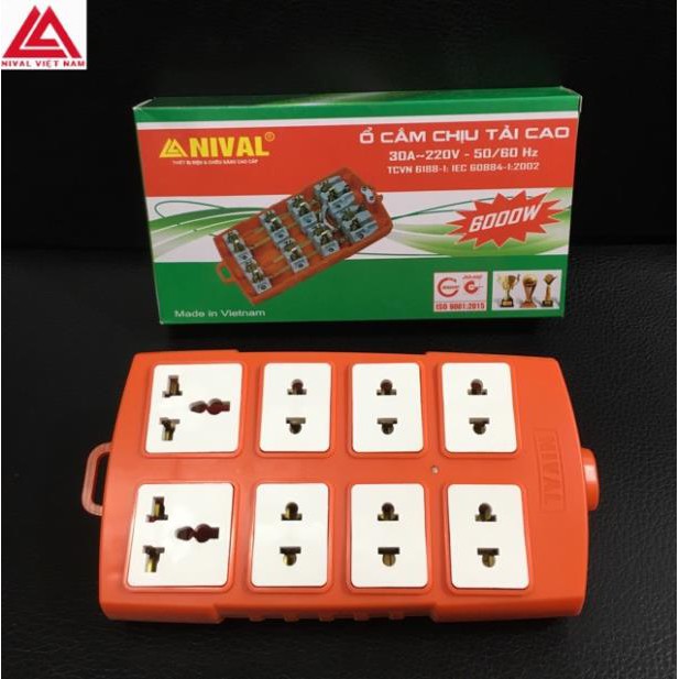 Ổ cắm điện Nival 8ổ chịu tải cao 6000w