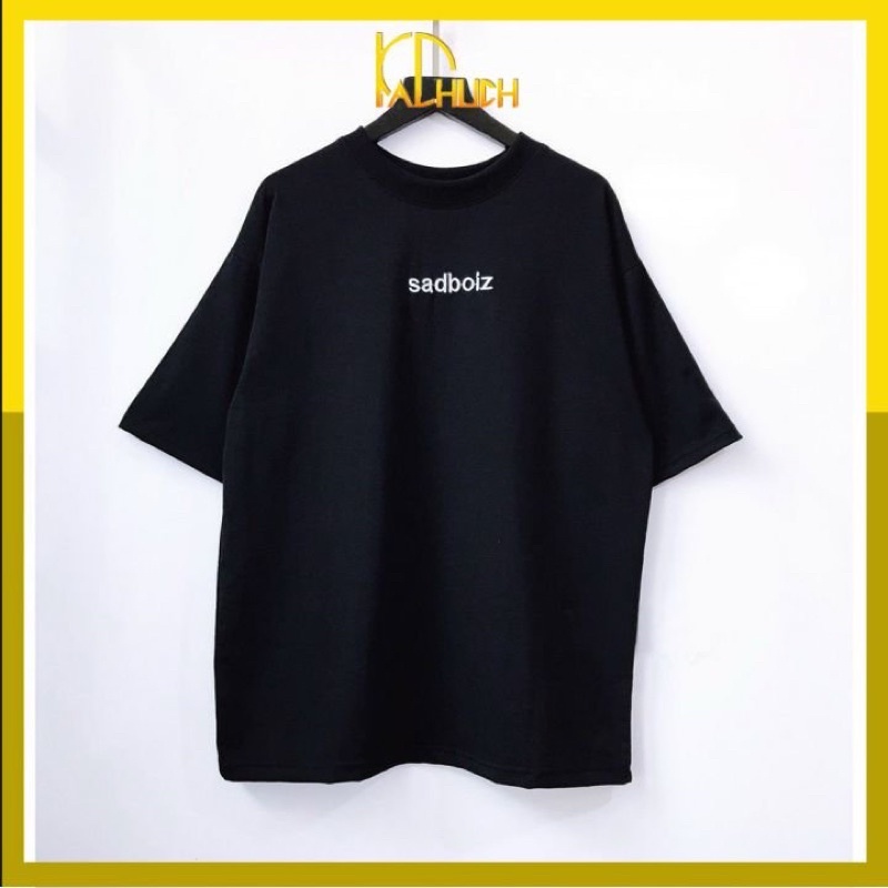 Áo phông tay lỡ unisex in sadboiz vải thun cotton 35/65 hàng bao đẹp