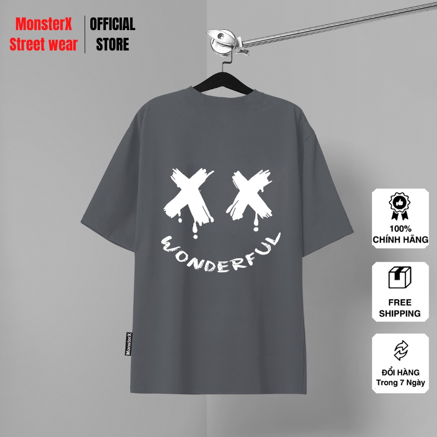 Áo thun unisex MONSTER X STREET XX Wonder phông tay lỡ nam nữ form rộng Local Brand