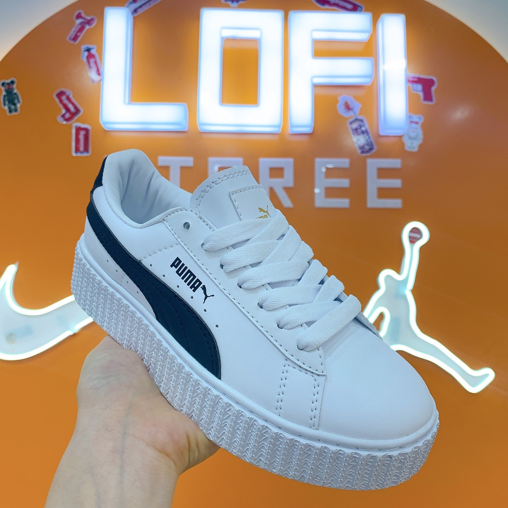 Puma Trắng Sọc Đen 1:1 Trung [FREE SHIP - ẢNH THẬT] Giày Thể Thao Sneaker Nữ Giầy Bánh Mì Tăng Chiều Cao