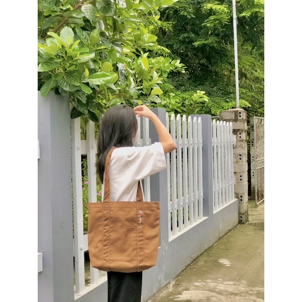Túi tote canvas Brown DUJOUR phong cách hàn quốc