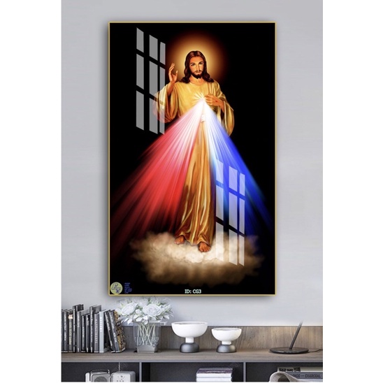 60x90cm Tranh Công Giáo ,tranh Tráng Gương Cao Cấp Hiện Đại, Chống Nước, Không Cong Vênh