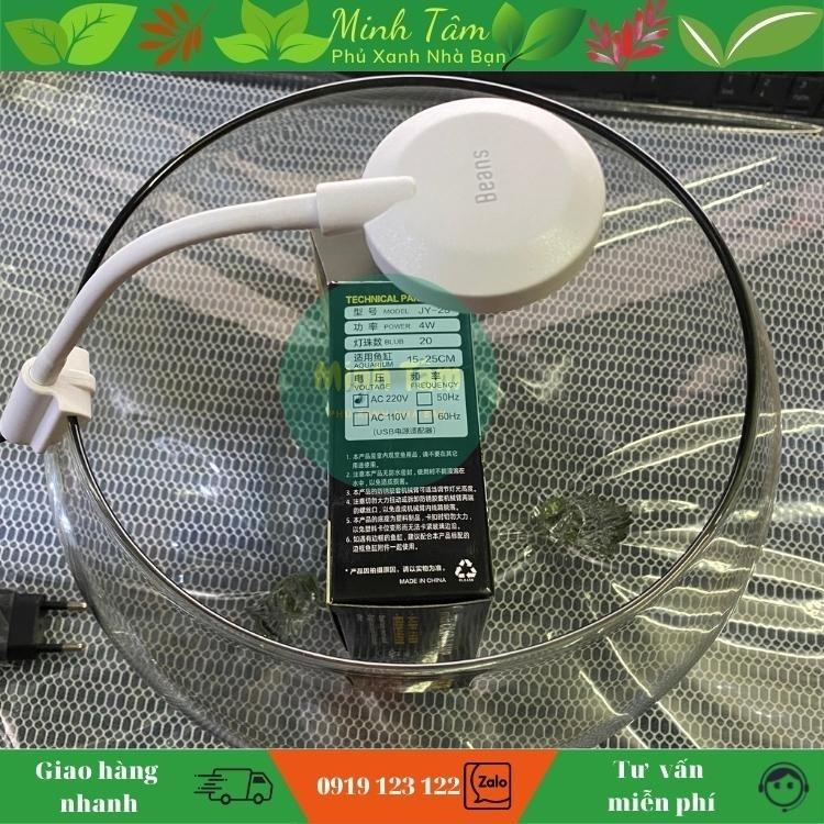 Đèn led kẹp hồ cá bể tròn mini màu trắng Clip Lamp JY25 cho hồ 25 cm
