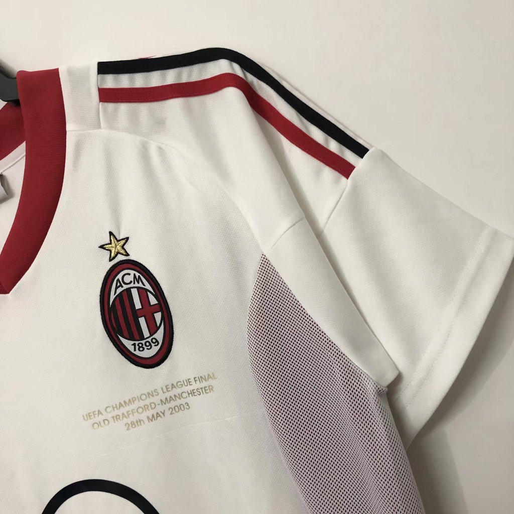 Áo Thun Đá Banh Tay Ngắn Phong Cách Retro 2002 AC milan