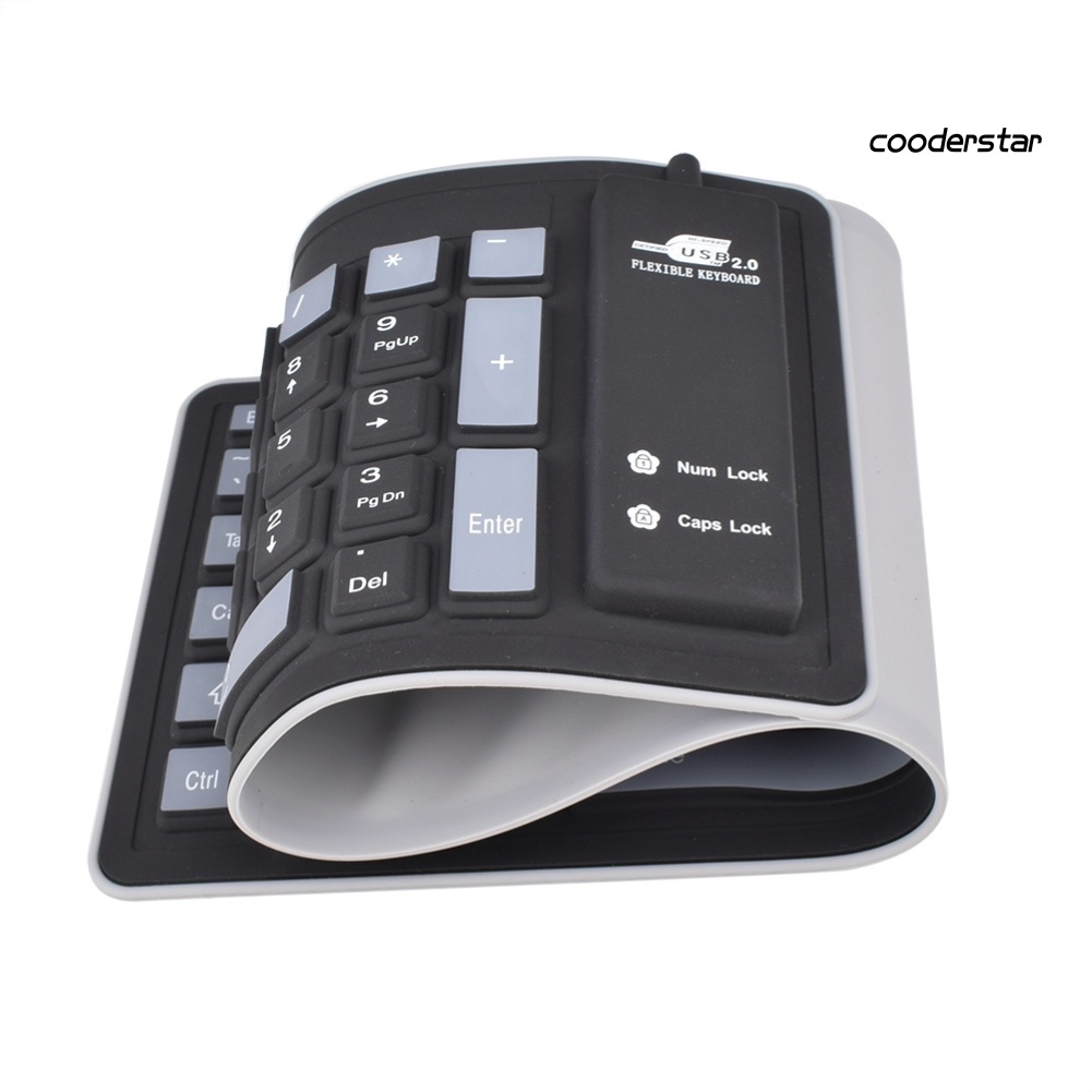 Bàn phím chơi game 103 phím bằng silicon mềm chống bụi có thể gấp gọn tiện dụng