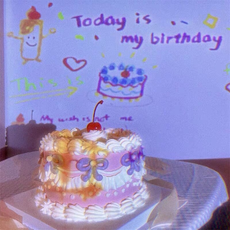 Máy Chiếu Mini Hình Phông Nền Vuông, Tròn HAPPY BIRTHDAY