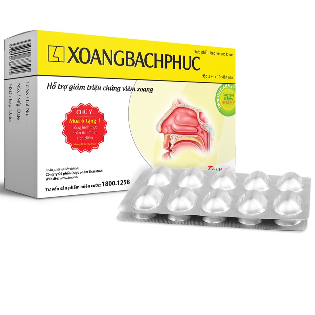 XoangBachPhuc – Hỗ trợ điều trị viêm xoang, ngăn ngừa viêm mũi dị ứng (Hộp 30 viên)