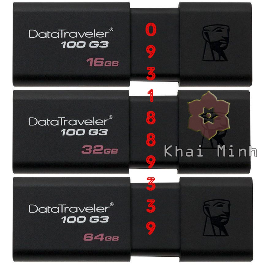 USB KingSton DT100G3 16Gb/32Gb/64Gb chính hãng - Bảo Hành 5 năm(USB 3.0)/USB Chính Hãng/USB KingSton