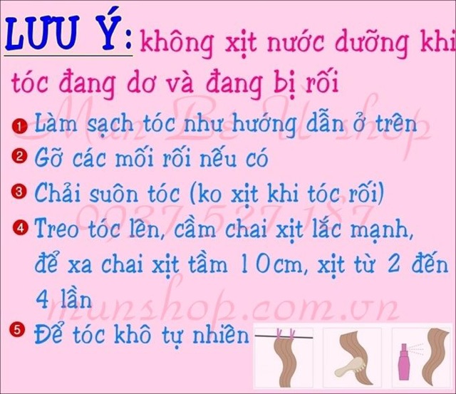 Xịt dưỡng tóc giả 100ml - màu hồng