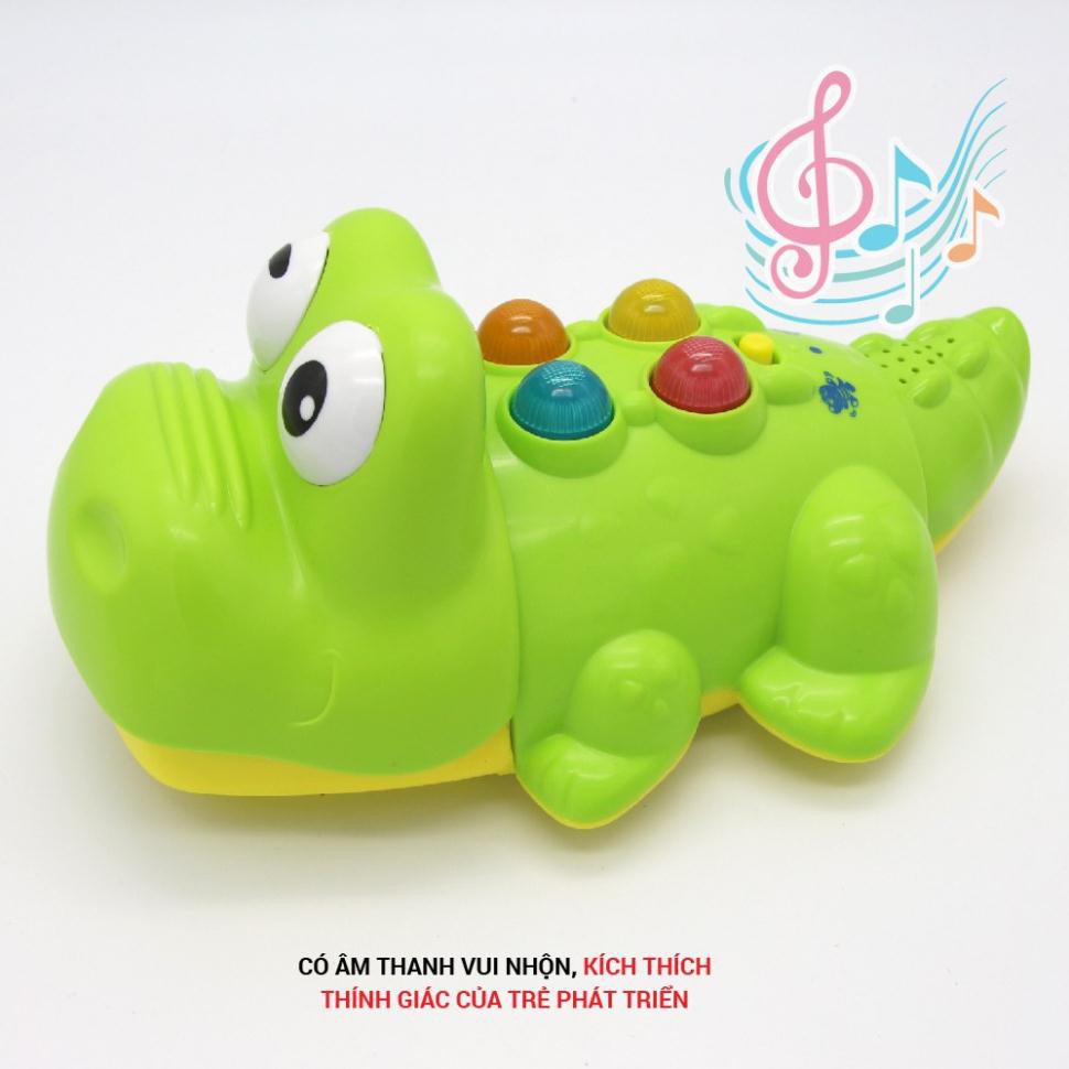 Cá sấu giúp bé tập bò có đèn nhạc, lắc đầu và vẫy đuôi khi di chuyển giúp bé vui chơi và vận động Winfun 0696