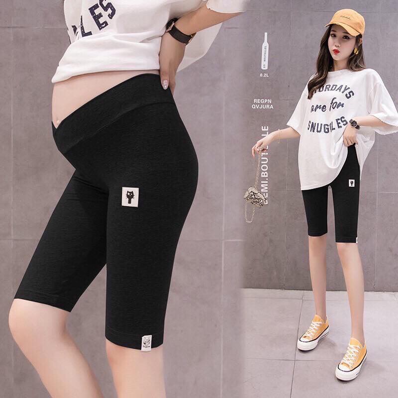 Quần Legging Bầu lửng cạp chéo mèo xinh xắn