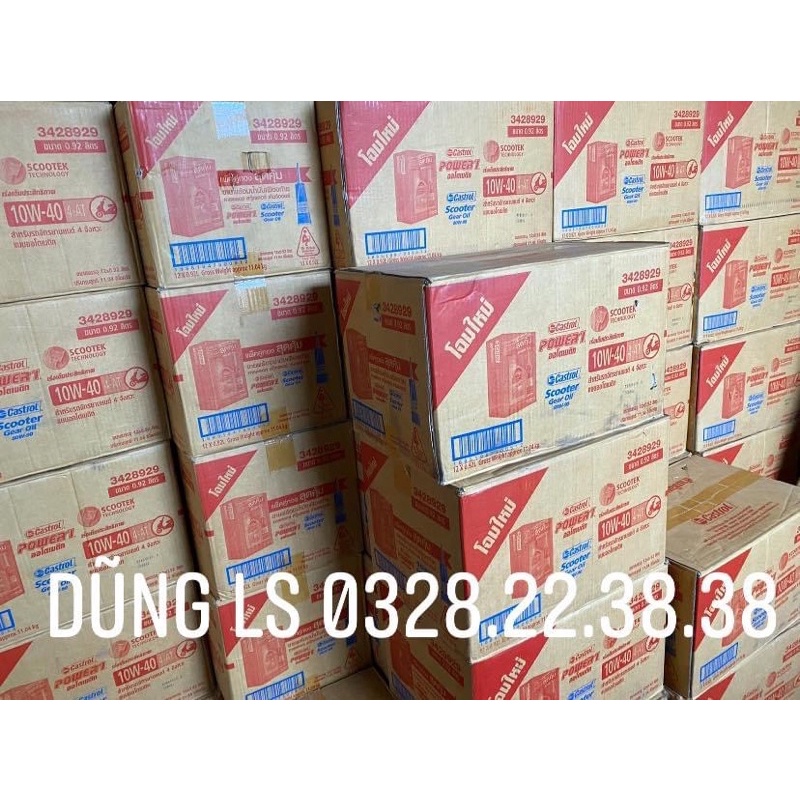 Sỉ thùng 12 hộp Nhớt cao cấp cho xe tay ga đời mới CASTROL POWER 1 10W40 tặng nhớt hộp số Castrol Thái lan chính hãng
