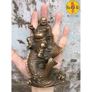 Di Lặc ngồi Cá Chép - Tượng Đồng Phong Thủy May Mắn