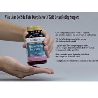 VIÊN UỐNG LỢI SỮA HERBS OF GOLD BREASTFEEDING SUPORT 60 VIÊN _ Hàng Úc Đủ Bill