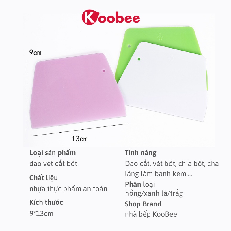 Dao cắt bột, dụng cụ vét bột, chia bột chà láng làm bánh KOOBEE