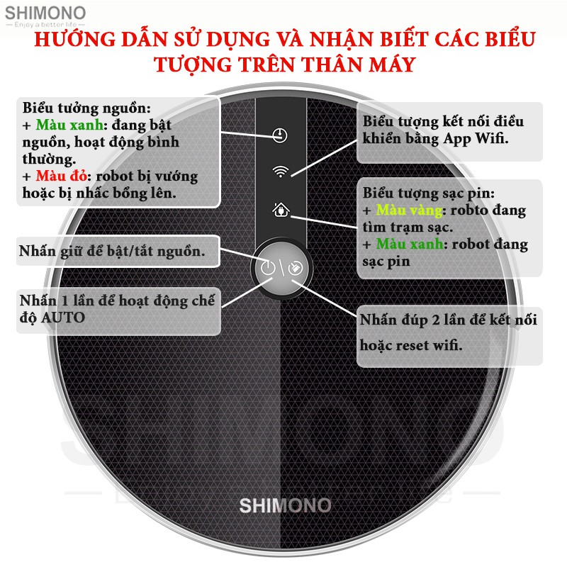 Robot Hút Bụi Lau Nhà Shimono Rs38B - Mykit.Vn