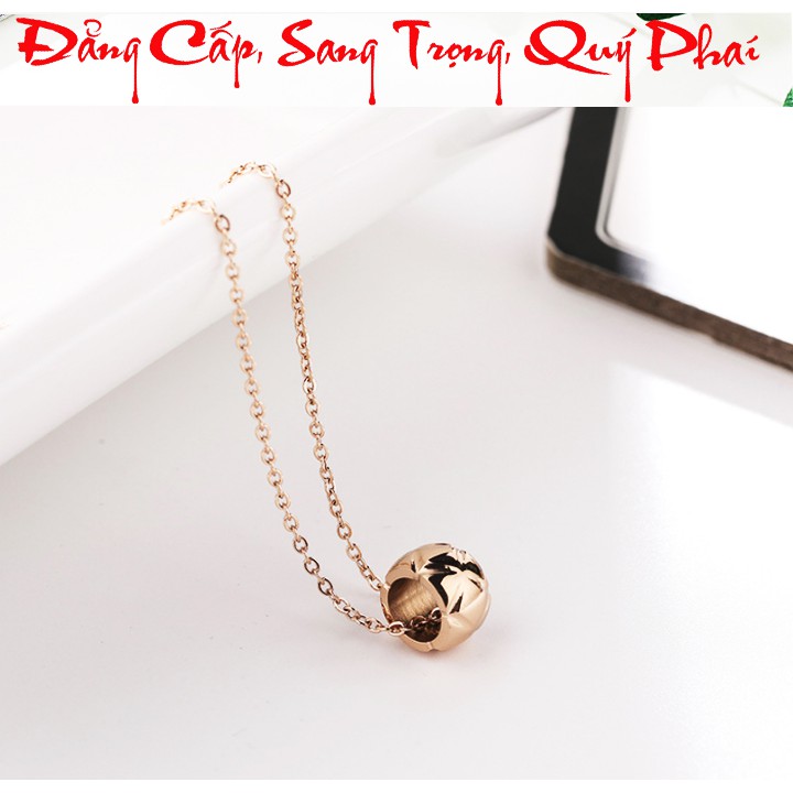 Dây chuyền nữ titan cao cấp họa tiết quả trám chiếu lấp lánh siêu đẹp, bền màu, hợp thời trang