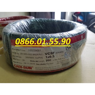 Dây điện bọc nhựa VCSF 1x0.5 CADISUN