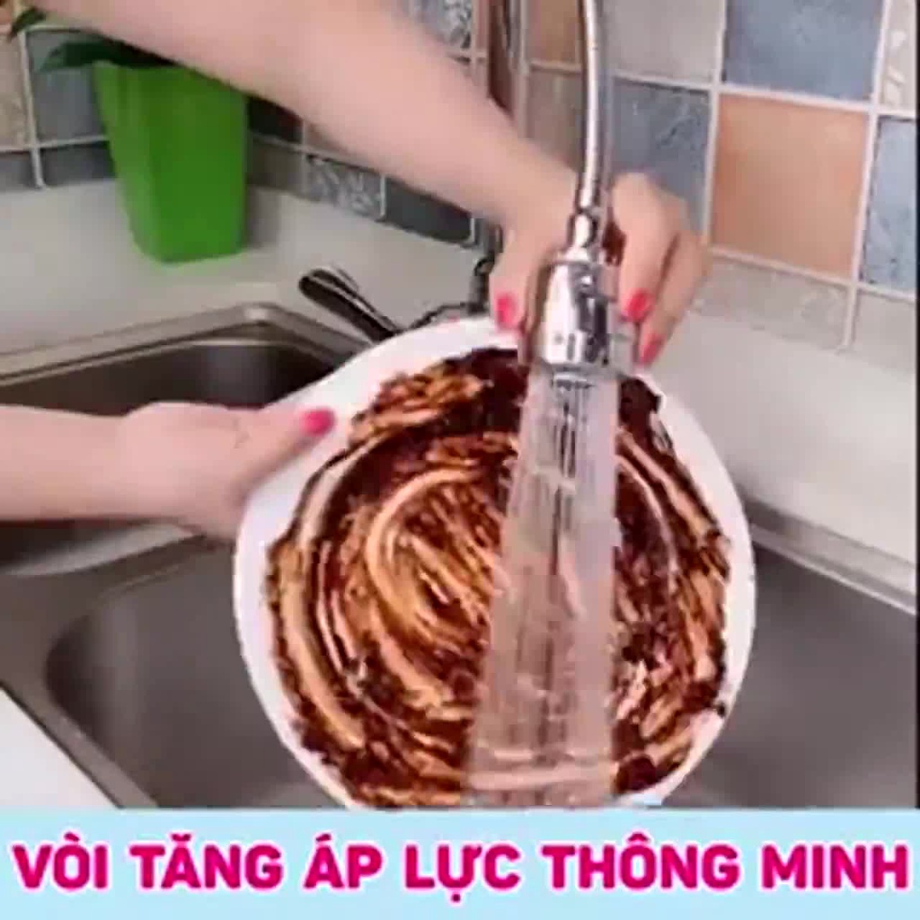 VÒI NƯỚC🌸FREESHIP🌸ĐẦU NỐI VÒI RỬA BÁT TĂNG ÁP XOAY 360 ĐỘ ĐIỀU CHỈNH CHẾ ĐỘ NƯỚC KN33