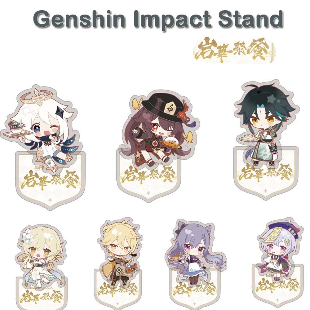 Tấm giá đứng hình nhân vật hoạt hình Noelle Diluc Barbara Genshin Impact đáng yêu acrylic làm quà tặng trang trí