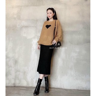 Áo Len Đan Tim Nâu Ulzzang