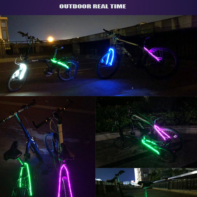 Dải Đèn LED 70 Bóng Màu Xanh Lá / Xanh Dương Cảnh Báo An Toàn Gắn Đuôi Xe Đạp