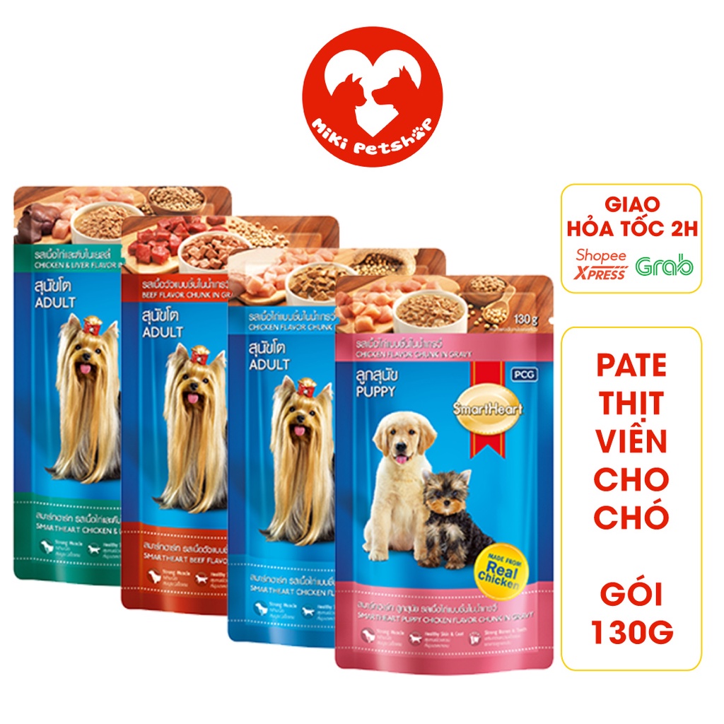 Pate Cho Chó Pate Smartheart Gói 130G Đủ Vị - Miki Petshop