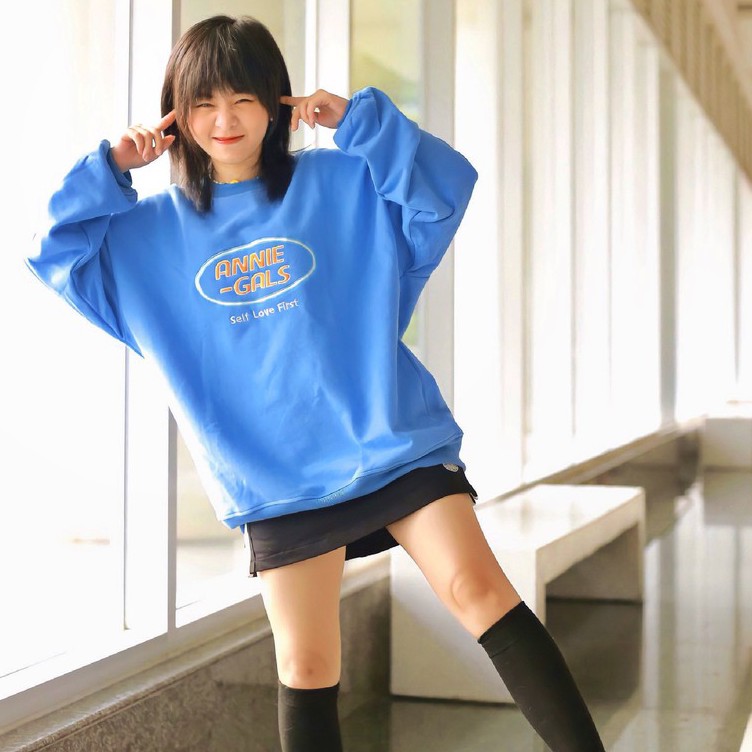 Anniegals - Áo nỉ xanh - Anniegals Sweater | BigBuy360 - bigbuy360.vn